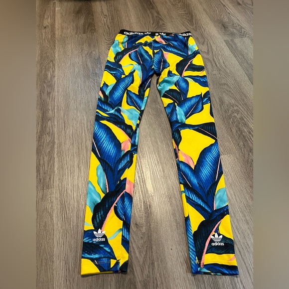 adidas Originals Women's FARM Rio Passinho Floral Fashion Tight Leggings Sz. S - Picture 5 of 6